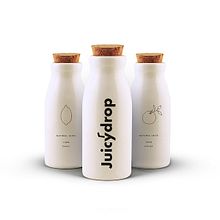 Juicydrop: identidad para bar de zumos naturales. Br, ing, Identit, Graphic Design, Traditional illustration, and Packaging project by Eva Hilla - 11.29.2016