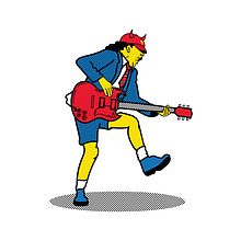 Alfabeto del Rock. Traditional illustration, Digital Illustration, Vector Illustration, T, and pograph project by Rodrigo Zarain Rojas - 05.05.2016