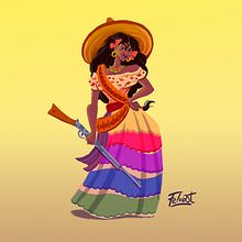 Once upon a time in México. Comic, Concept Art, Drawing, Character Design, Traditional illustration, and Digital Illustration project by Felipe Vasconcelos - 11.27.2018