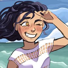 GIRLS IN SUMMER. Design, Traditional illustration, Character Design, Graphic Design, L, scape Architecture, Comic, Drawing, Digital Illustration, and Concept Art project by shoshi m - 11.28.2018