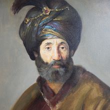 Ilustración al óleo basado en Rembrandt . Pintura projeto de Jorge Vargas Nolivos - 13.06.2017