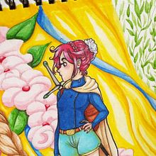 Chica guerrera. Un proyecto de Artesanía, Bellas Artes, Bocetado, Cómic, Creatividad, Dibujo, Dibujo a lápiz, Dibujo artístico, Ilustración tradicional, Pintura y Pintura a la acuarela de Cristina Aguilera - 29.11.2018
