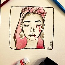 La tristeza y la belleza . % Weng Kuan Choi tarafından hazırlanan Geleneksel illüstras, on, A, Ve dınlatma Tasarımı projesi - 12.05.2018