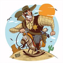 Cowboy Ein Projekt aus dem Bereich Zeichnung, Kunstleitung, Design, Design von Figuren, Traditionelle Illustration und Digitale Illustration von Fernando Sala Soler - 16.03.2017