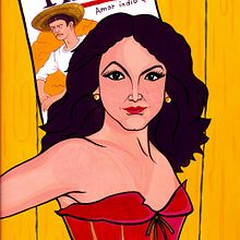 María Félix en goache + tinta china 2018. Projekt z dziedziny Trad, c i jna ilustracja użytkownika Melissa Jamin Beyer - 30.11.2018