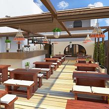 Vray beachrestaurant. Un proyecto de 3D de Pedro Zamora - 03.12.2018