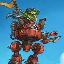 Goblin scout mech. Projekt z dziedziny Trad, c, jna ilustracja, Ilustracja c i frowa użytkownika Rubén Megido - 04.12.2018