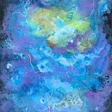 Galaxia a acuarela By LMaqueda.. Un proyecto de Bellas Artes, Creatividad, Ilustración tradicional y Pintura a la acuarela de Lorena Maqueda - 14.12.2018
