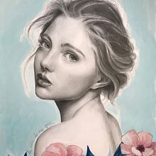Mi Proyecto del curso: Retrato con lápiz, técnicas de color y Photoshop: La niña de mis ojos. Projekt z dziedziny  użytkownika Llanos Part Jornet - 06.12.2018