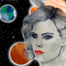 Retrato "Mujer Interplanetaria". Projekt z dziedziny  R, sunek, R, sunek ołówkiem,  R, sunek art, st, czn, Portret, Trad, c, jna ilustracja i Retuszowanie fotografii użytkownika Carolina Apolaya Csirke - 06.12.2018