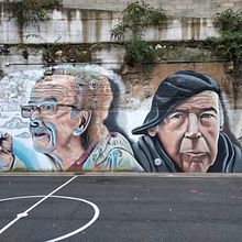 Tribute to Joxean Artze & Mikel Laboa . Street Art project by Nextor Otaño - 12.01.2018