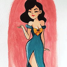 Mi Proyecto del curso: Introducción a la ilustración de personajes con gouache y tinta china. Drawing, Character Design, Traditional illustration, and Painting project by Alina Guzman - 12.09.2018