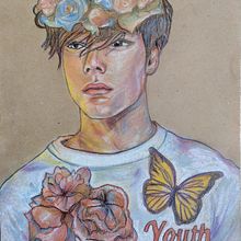 Ilustración con pastel y lápices de colores . Een project van  Beeldende kunst van Daniel Noriega - 10.12.2018