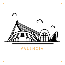 Skyline Valencia. Traditional illustration, and Vector Illustration project by Inés Ruiz - 06.10.2017