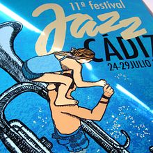 Imagen para el Festival Jazz Cádiz 2018. Projekt z dziedziny Projektowanie graficzne,  Projektowanie plakatów, Projektowanie wnętrz, W, darzenia, Trad, c i jna ilustracja użytkownika Gloria Garrastazul - 10.12.2018
