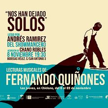 Cartel para las lecturas musicales de Fernando Quiñones.. Graphic Design, Poster Design, Editorial Design, and Traditional illustration project by Gloria Garrastazul - 12.10.2018