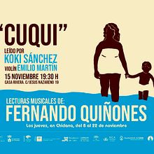 Cartel para las Lecturas Musicales de Fernando Quiñones. Cuqui.. Editorial Design, Graphic Design, Traditional illustration, and Poster Design project by Gloria Garrastazul - 12.10.2018