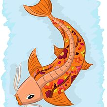 Pez Koi. Un progetto di Illustrazione tradizionale e Illustrazione vettoriale di Fred Vega - 11.12.2018