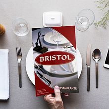 Cartas Restaurante Bristol (Desayuno, Cafetería-Bocatería, Restaurante, Vinos). Art Direction, and Graphic Design project by Pau Marques - 12.12.2018