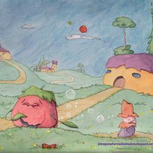 ¡¡ Tomate pedorro !!. Character Design, Traditional illustration, and Watercolor Painting project by Irene Pérez Hervías - 12.19.2018
