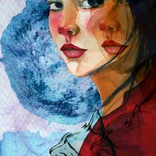 Mi Proyecto del curso: Retrato ilustrado en acuarela. Un progetto di Disegno e Ritocco fotografico di Maria Sanagustin - 21.12.2018