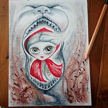 MylittleRedRidingHood . Drawing, Pencil Drawing, Artistic Drawing, and Traditional illustration project by Rossana Bonetto - 12.21.2018