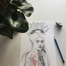 Elf Princess 1 Ein Projekt aus dem Bereich Bildende Künste, Zeichnung, Bleistiftzeichnung, Artistische Zeichnung, Porträtzeichnung und Traditionelle Illustration von Marina Domínguez Jiménez - 05.12.2018