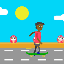 Daruma Sk8ter: Animación y diseño de personajes en After Effects. Un proyecto de Animación 2D y Animación de Salomón Wilson - 27.12.2018