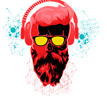 calavera hipster/diseño camisetas. Design project by Bernardo Riveira - 12.28.2018