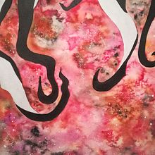 Akkorokamui: acuarela y tinta china negra. . Een project van Schilderij y Aquarelschilderen van Pilar - 28.12.2018