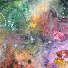 Galaxia. Mi Proyecto del curso: Técnicas modernas de acuarela. Un projet de Aquarelle de saramartinezparis - 29.12.2018