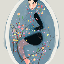 Cítrico en azul . Desen, Ilustrație tradițională & Ilustrație digitală de Jessica Figueroa Andrade - 12.31.2018