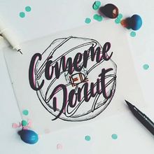 Cómeme el Donut. Calligraph, Poster Design, Traditional illustration, and Lettering project by Hazael Alvarez - 07.11.2018