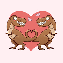 Patrón Be my Valentsaurus . Menggambar, Ilustrasi tradisional & Ilustrasi Digital proyek oleh Déssirée C. - 06.16.2018