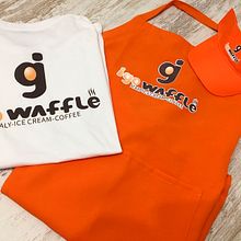 Realización de estampación sobre textil para Igo Waffle. Design, Graphic Design, Printing, and Screen Printing project by LJ Graphic - 10.21.2018