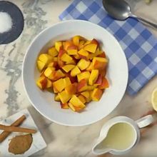 Receta de la semana - Aldi - Crujiente de melocotón. Produção audiovisual projeto de Sonia Manrique - 16.07.2018