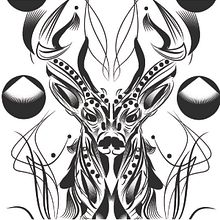 Mystic Deer - Práctica de ilustración 2016. Vector Illustration project by Jean Jovel - 08.10.2016