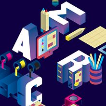 ISOMETRIC POSTER. Un proyecto de Ilustración tradicional, Br, ing e Identidad, Dirección de arte y Diseño tipográfico de David Bonanni - 01.04.2020