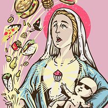 Holy Fast Food. Un proyecto de Dibujo, Diseño de moda, Ilustración tradicional, Ilustración digital, Serigrafía y Cómic de Miguel Francisco Offidani - 04.01.2019