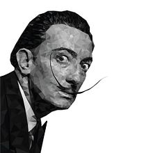 Retrato geométrico de Salvador Dalí . Design grafic, Ilustrație tradițională & Ilustrație vectorială de Raúl Fresno Vega - 05.04.2017