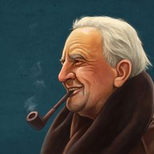 J.R.R.Tolkien - retrato. Projekt z dziedziny Trad, c i jna ilustracja użytkownika Rubén Megido - 05.01.2019