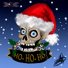 skull christmas. Digital Illustration project by Karen Tatiana Gonzalez Galindo - 01.05.2019