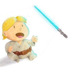 Luke Skywalker baby.. Digital Illustration project by Cristian Iborra Pinero - 01.07.2019