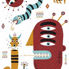 The Shaman's Dream. Character Design, Digital Illustration, and Screen Printing project by Mickael Brana - 01.07.2019