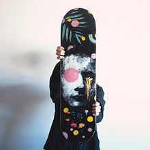 Hand-painted skate for Diego . Un proyecto de Collage de Rachel Demetz - 09.12.2018