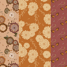 Floral Retro: Creación y comercialización de patterns vectoriales. Artistic Drawing, Design, Pattern Design, Graphic Design, Digital Illustration, and Vector Illustration project by tatianec - 01.08.2019