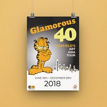 Cartel Glamorous 40 Garfield's Art Asia Tour . % Lydia Calero tarafından hazırlanan Poster Tasarımı, Ve Grafik Tasarım projesi - 09.01.2018