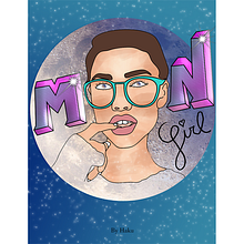 Moon Girl . Un proyecto de Diseño gráfico, Ilustración digital y Lettering de Guillermo Benítez - 14.01.2019