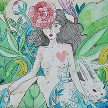 Melpomene.. Een project van  Beeldende kunst,  Tekening, Tekening met potlood, Traditionele illustratie y Aquarelschilderen van Laura Cardona - 14.01.2019