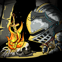 Oscar de Astora (Dark Souls) Ein Projekt aus dem Bereich Kreativität, Design von Figuren, Traditionelle Illustration und Vektorillustration von Barhlo - 07.09.2018